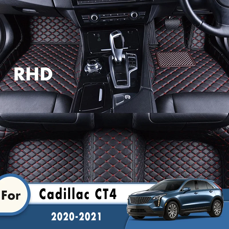 

RHD Car Floor Mats For Cadillac CT4 2023 2022 2021 2020 Carpets Auto Parts Interior Rugs Foot Accessories Parts Protect Pedals