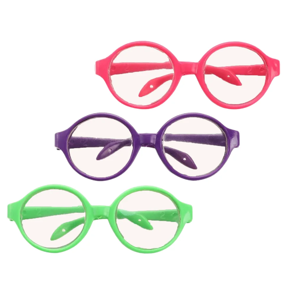 

3 Pcs Glasses Mini Dolls Costume Eyeglasses Toy Girls Sunglasses Cosplay Baby