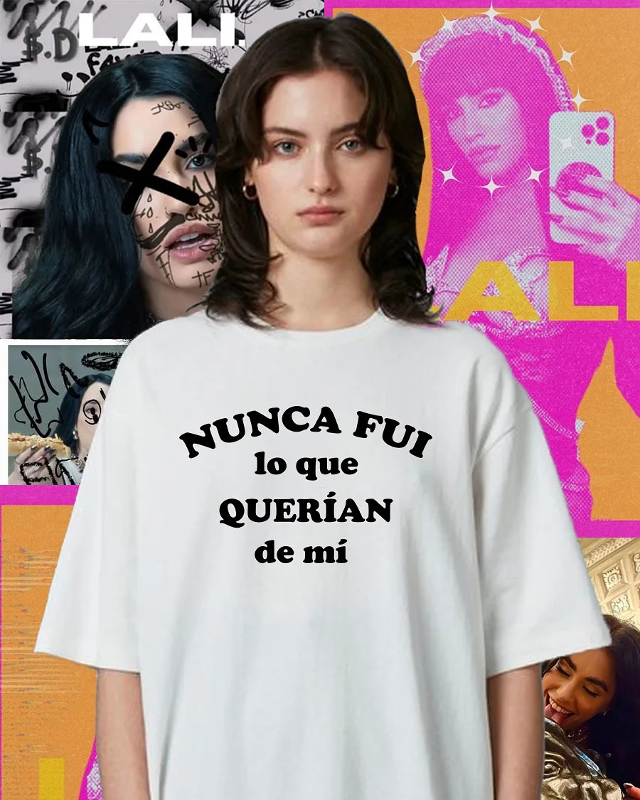 

Y2k Хип-хоп с короткими рукавами NUNCA FUI Lo Que QUERIAN De Mi Футболка с принтом Хлопок Свободная уличная одежда Harajuku Эстетический топ унисекс