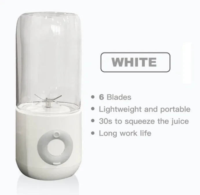 6 Knife Mini Blenders 500ML Electric Juicer Portable Smoothie Blender USB Wireless Rechargeable Mixer Juicers Cup For Travel