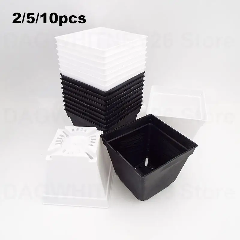 Mini Flower Pots Planters Plastic Creative Small Square Nursery Pot Garden Desk Home Office Decoration Avilable Thicken