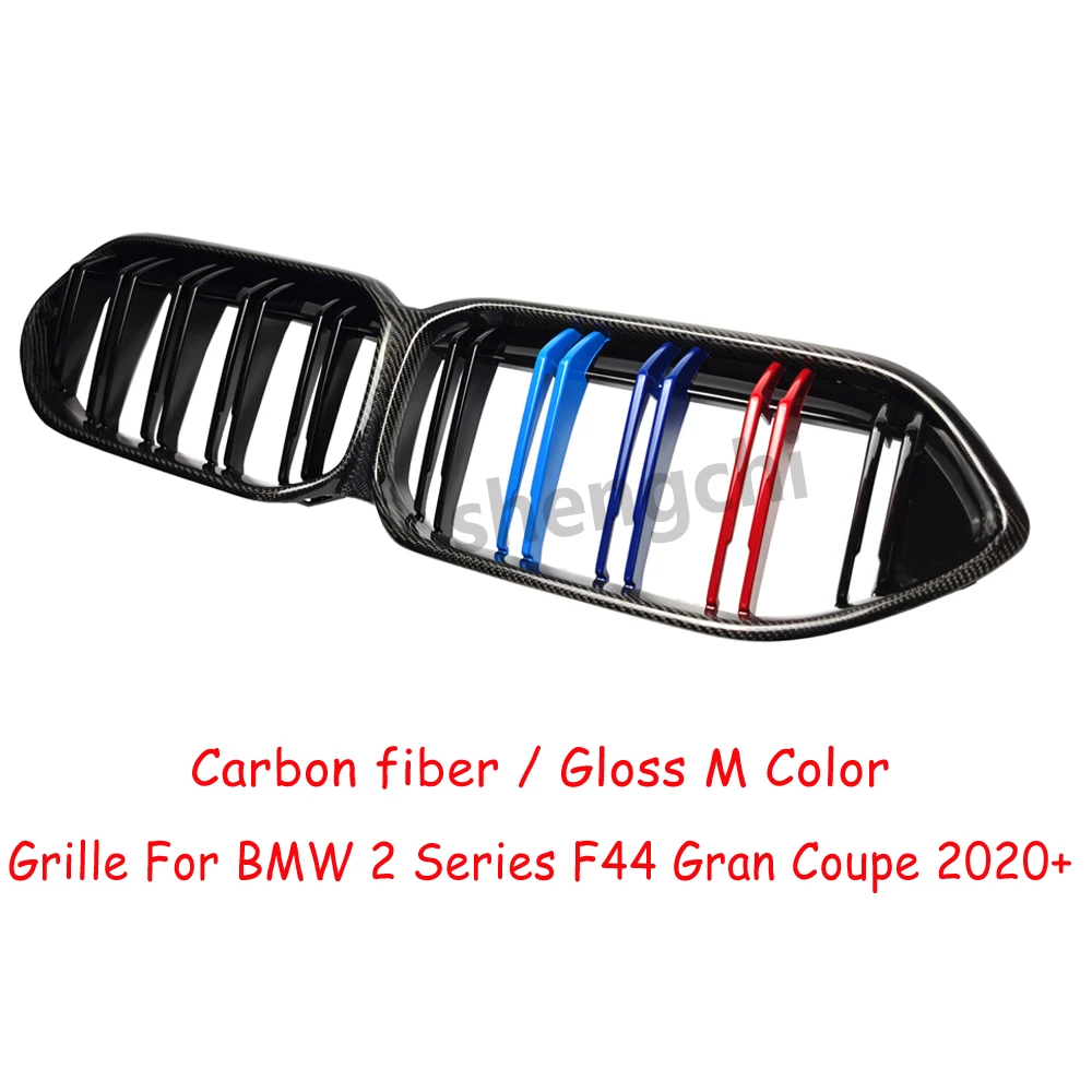 F44 Carbon Fiber Gloss M Color Front Bumper Grills for BMW 2 Series Gran Coupe F44 M235i 216i 218i 220i 228i Racing Grills 2020+