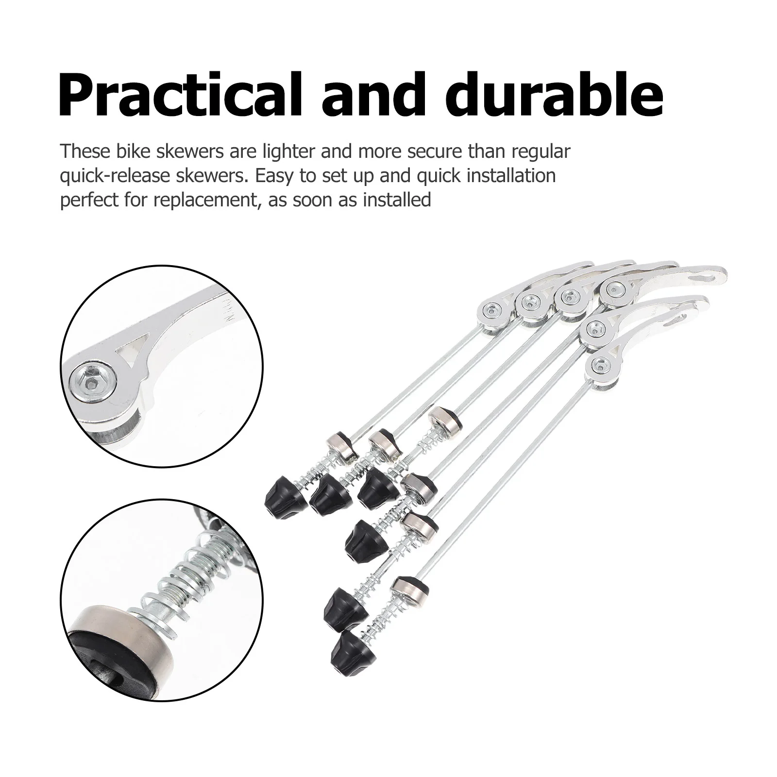 

3Pairs Aluminum Alloy Bike Quick Release Skewers Lightweight Secure for Mountain Road Bike Wheel Hub Accessories