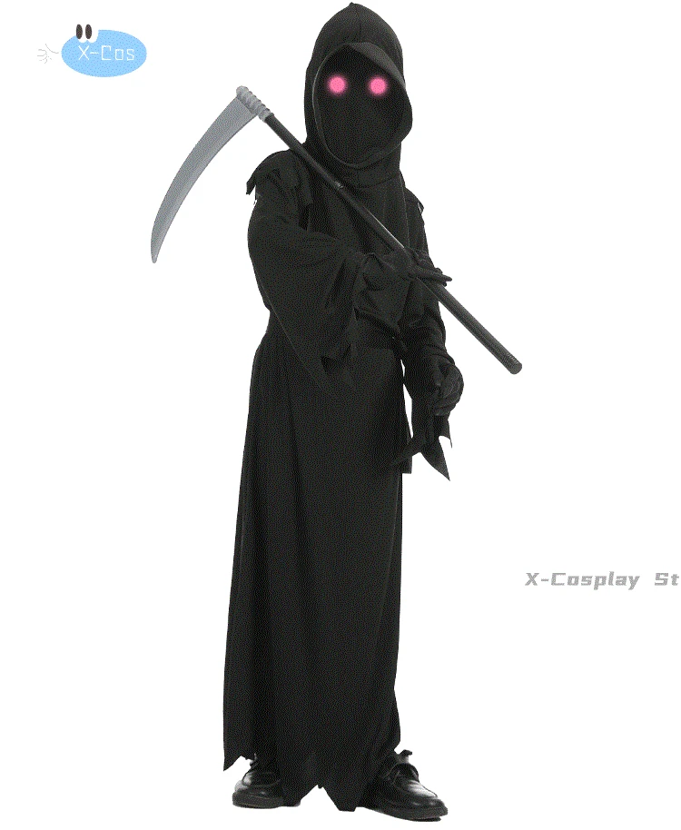 Fato de grito de Halloween para crianças e adultos, Dance Party Performance, Trajes de Cosplay Assustadores Horror, Óculos Pretos, Vestir