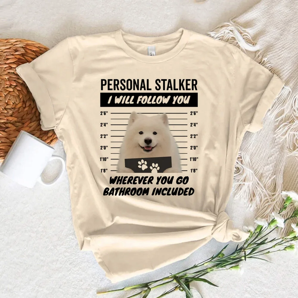 Samoyed t koszula damska śmieszna koszulka damska 2000s komiks y2k odzież