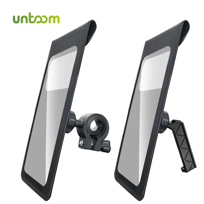 Untoom Waterproof Bag Motorcycle Bicycle Phone Holder Universal Motorbike Scooter Rearview Mirror Cellphone Mount Touch Screen