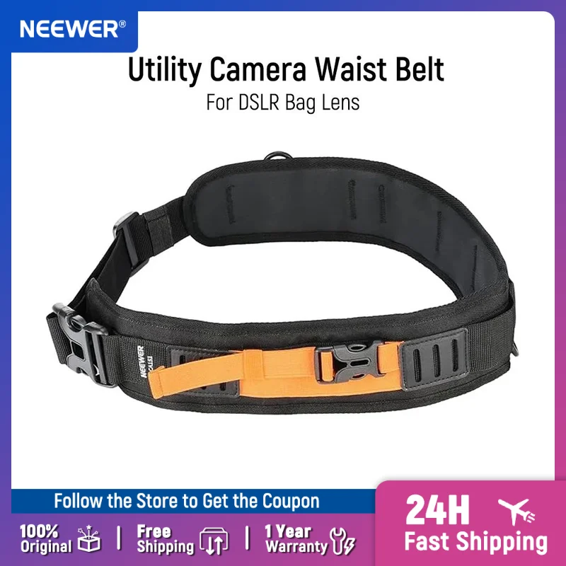 NEEWER Multi Function Utility Camera Waist Belt, Camera Strap for Photographers, Adjustable Breathable Waistband with D Rings