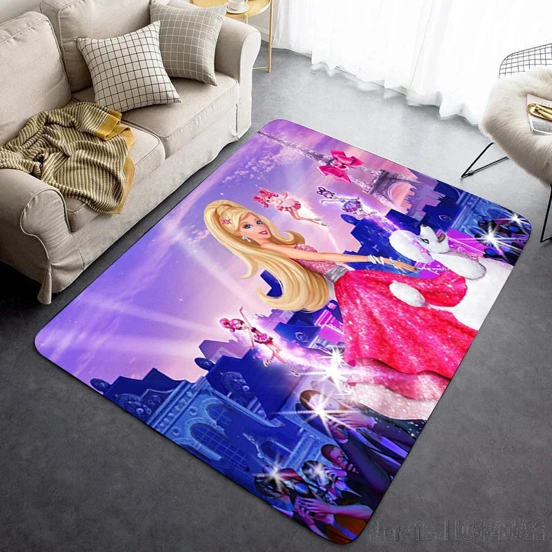 

Kawaii Barbie Pattern Cartoon Rug Carpets 80x120cm Decor for Bathroom Kids Floor Mat Living Room Children's Bedroom Sofa