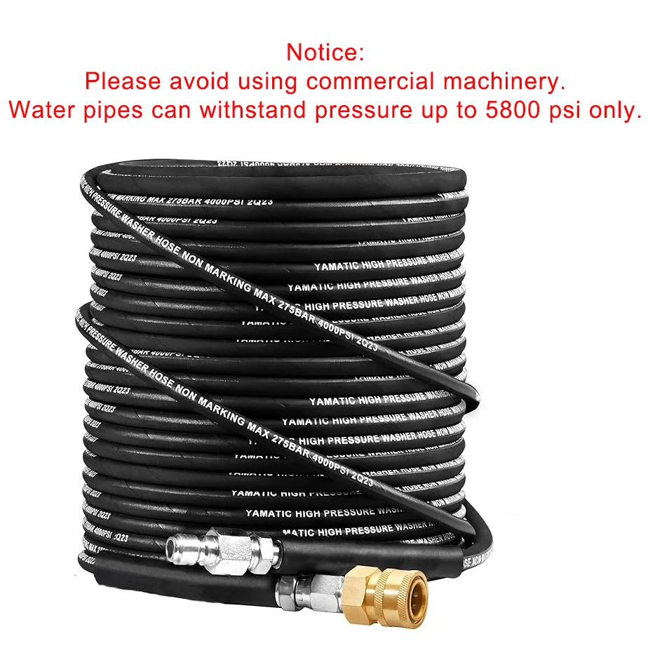 

High Pressure Washer Hose with 3/8 Inch Quick Connect, Insulated Hot & Cold Water Compatible, Kink-Resistant 360° Swivel Feature
