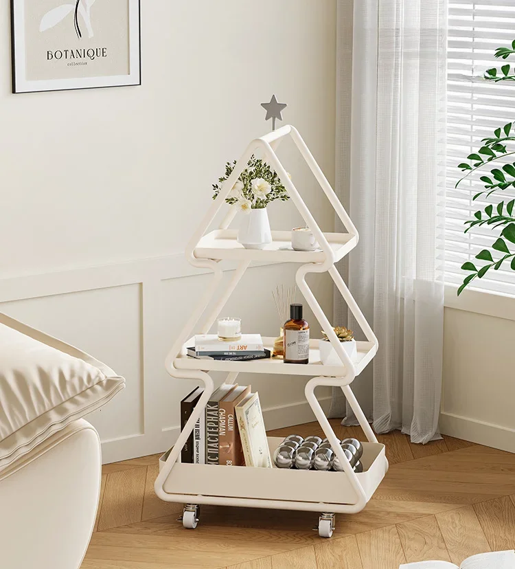 

Internet Celebrity Christmas Tree Side Table Light Luxury High Sense Sofa and Bedside Movable Trolley Rack