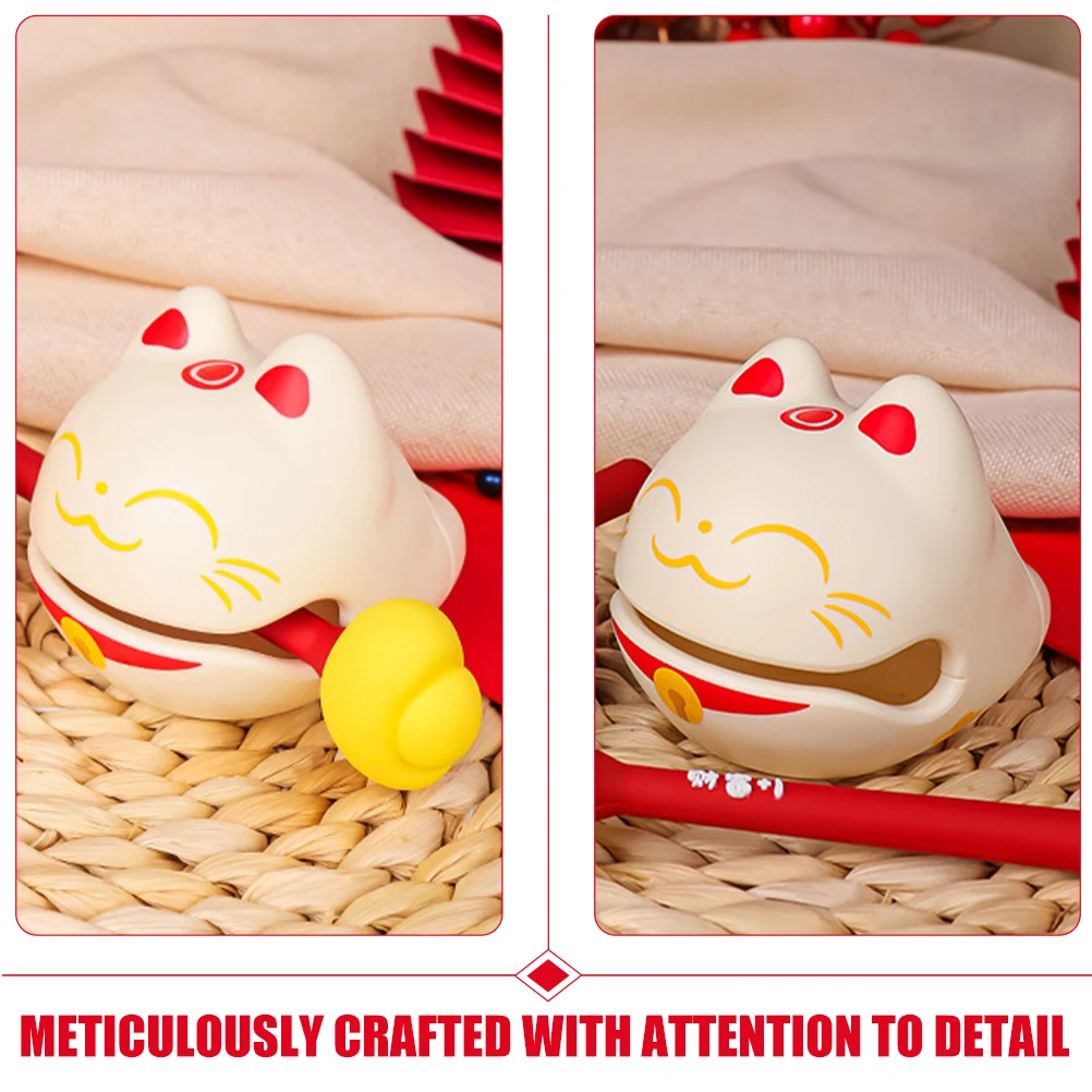 

1Set ABS Wooden Fish Temple Block Musical Instrument Cute Cartoon Design for Office Desk Decoration Stress Relief Plaything