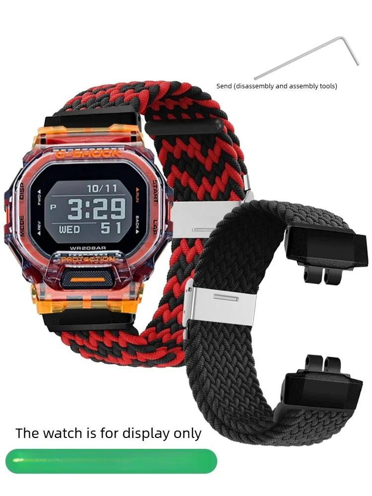 Suitable for Casio GBD-200SM Small Square GBD200/UU-1/9 Modified Elastic Woven Nylon Watch Strap