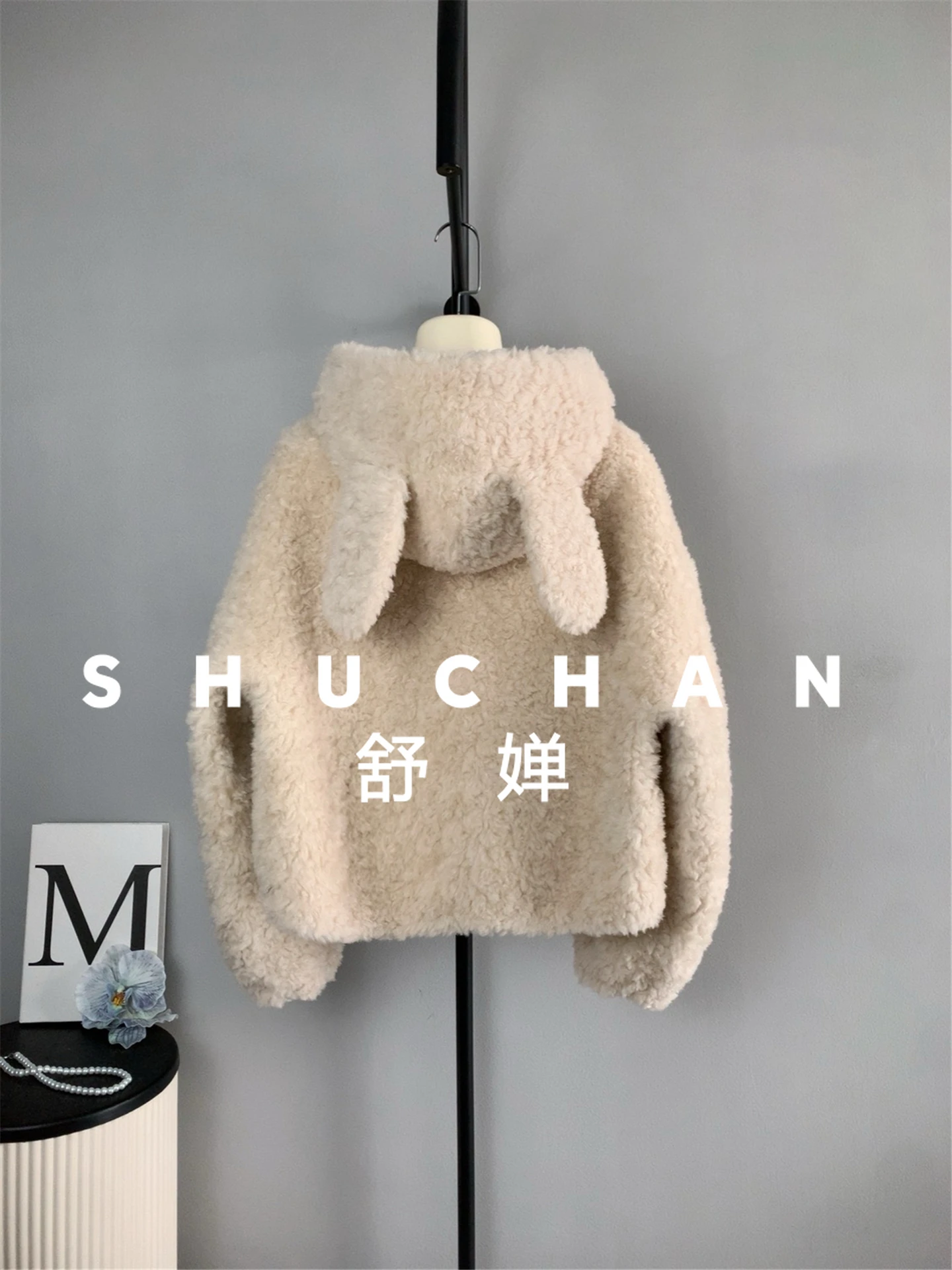 100% 울 여성용 후드 귀달이 지퍼 숏 순모 퍼 따뜻한 재킷 가을 겨울 아브리고스 무헤르