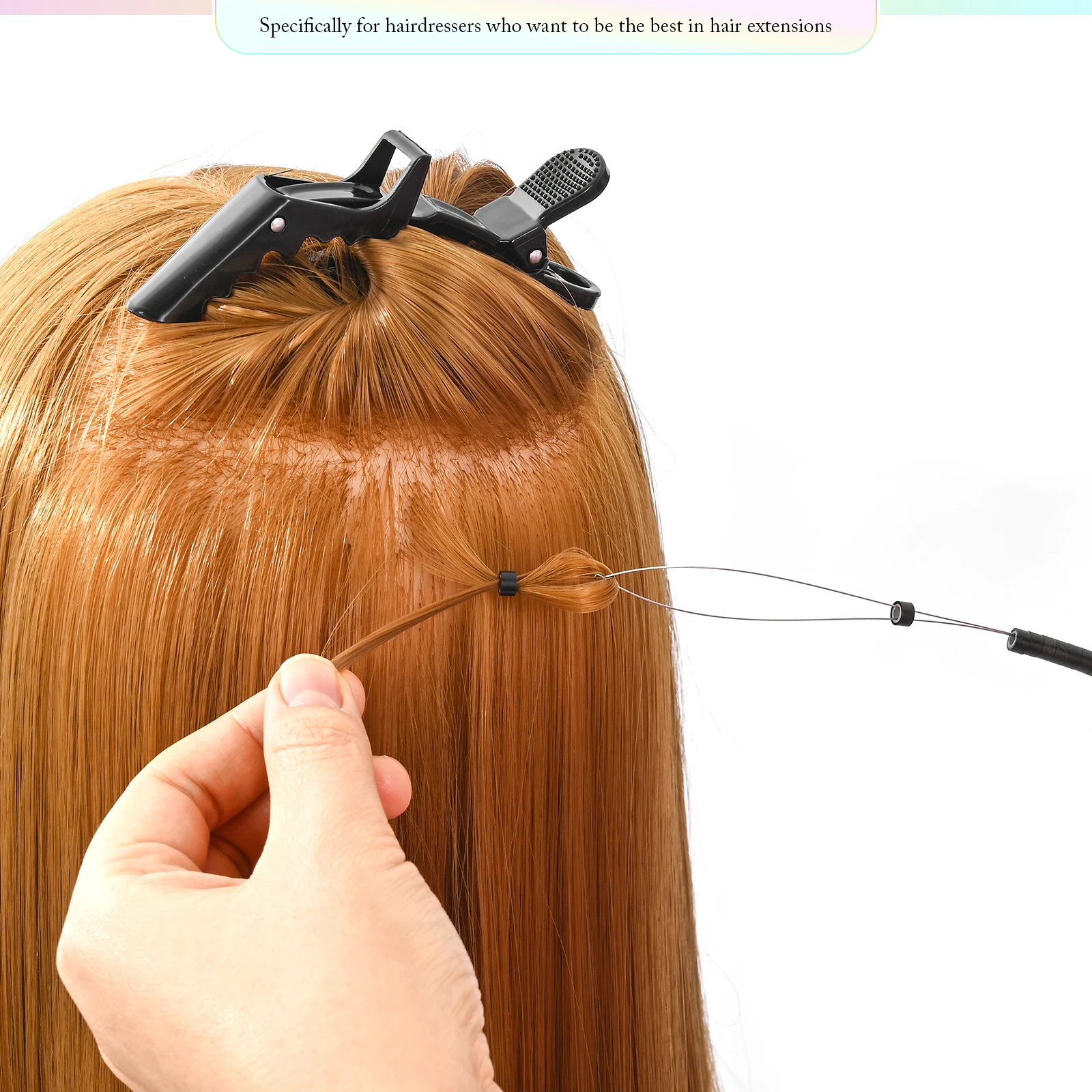 FOSHIO Hair Extension Beading Device Tool Tape Remover and Sealing Pliers Micro Rings Pulling Loop Needle Threader Wigs Styling