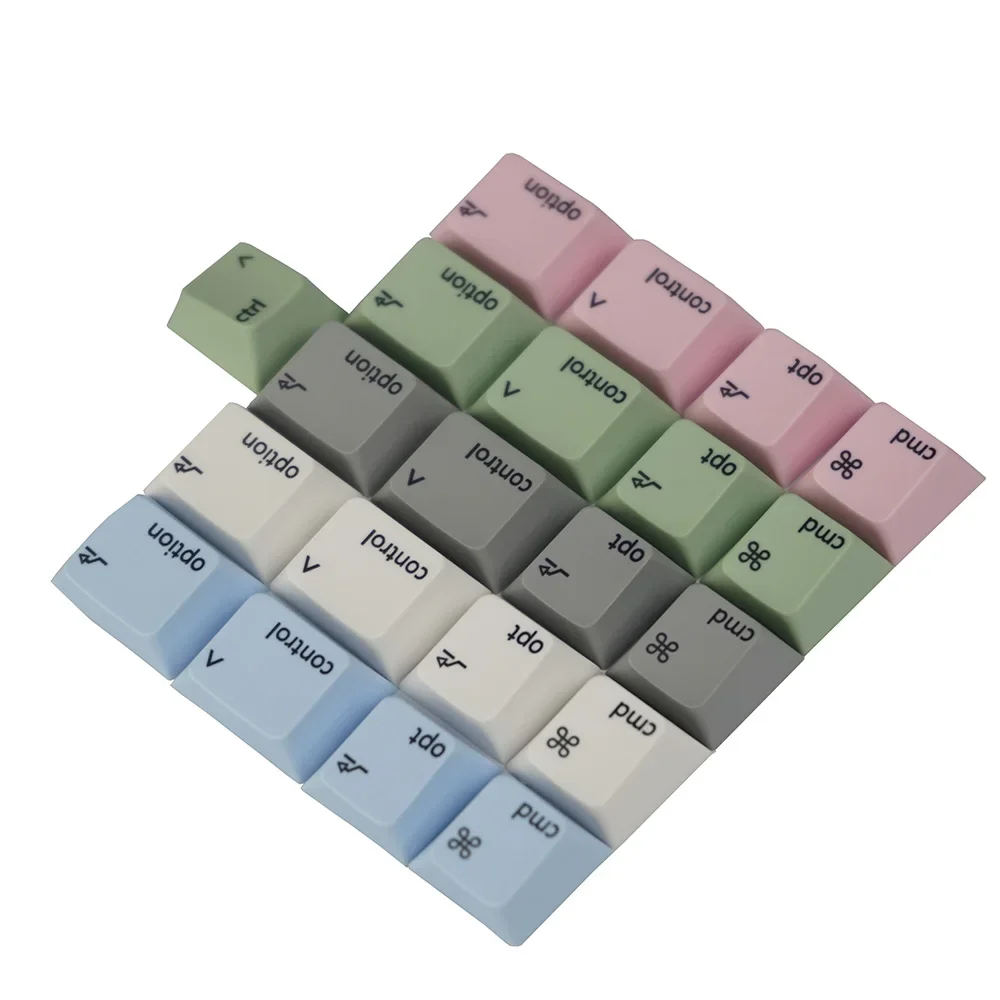 PBT Keycaps Cherry Profile Keycap White Pink Green Supplement Keycaps 6PCS R1 1.35mm Keycap Set For MAC Mechanical Keyboard