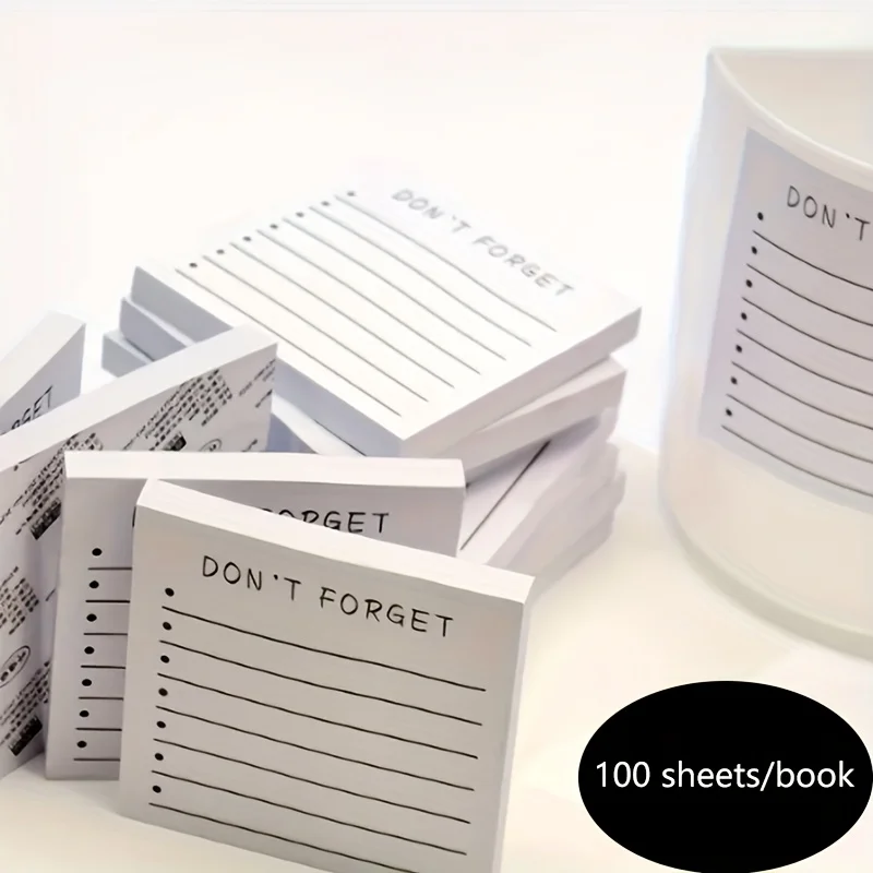 100 Sheets Self-Adhesive Sticky Notes, Remind Study Memo, Portable Reading Log, Suitable for Planning, Home and Office Use