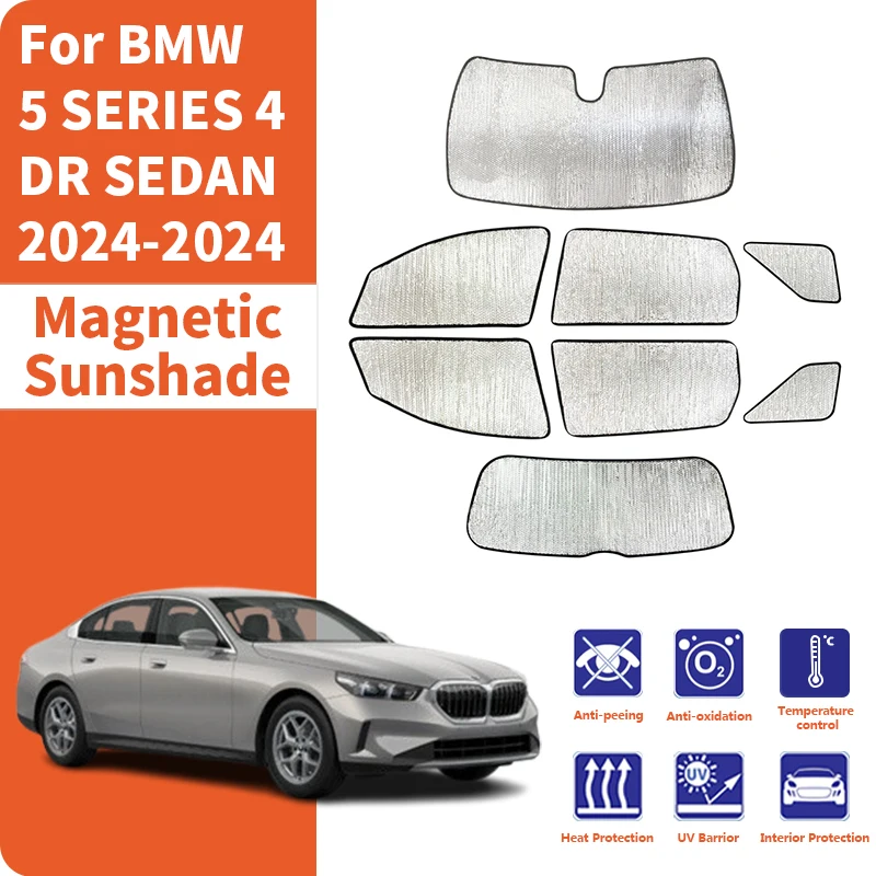 Custom Car Window Sunshade Anti-UV Car Sun Window Visors Sunshade Covers Accessories For BMW 5 SERIES G60 4 DR SEDAN 2024-2024