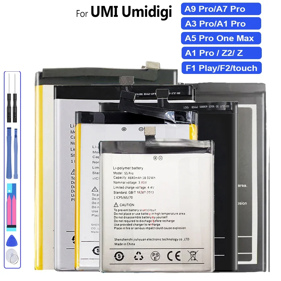 Batterie pour UMIDIGI F1 Play F2 A9 A7 A5 A3 A1 Pro Z2 Z Touch One Max One Pro Power 3 S2 Pro Lite S2Lite S3 Pro