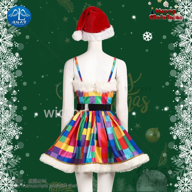 Disfraz de Papá Noel para señora Claus, sombrero de Navidad, vestido de Lolita para mujeres y niñas, fiesta de fantasía de Navidad y Halloween, Cosplay personalizado, novedad de 2024