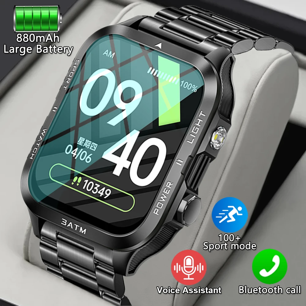 

2025 Outdoor Sports Men Smart Watch High Intensity Flashlight Health Monitoring Bluetooth Call SmartWatches For Android & IOS