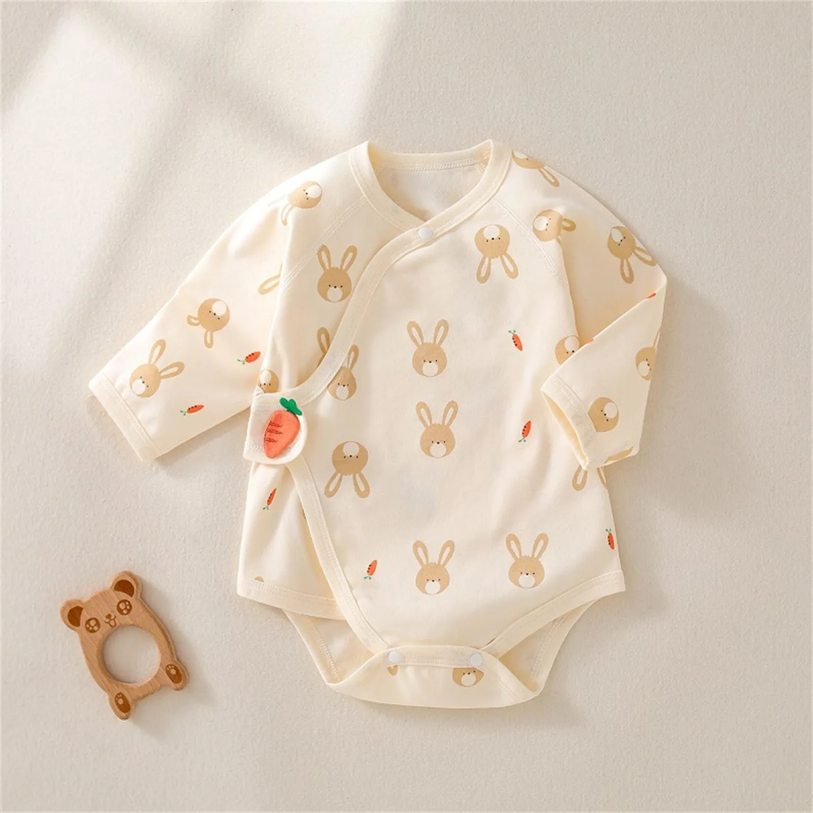 Cartoon Print Baby Romper Newborn Soft Cotton Long Sleeve Bodysuit Chinese \'FU\' Baby New Year Clothes One Piece Outfit Jumpsuits