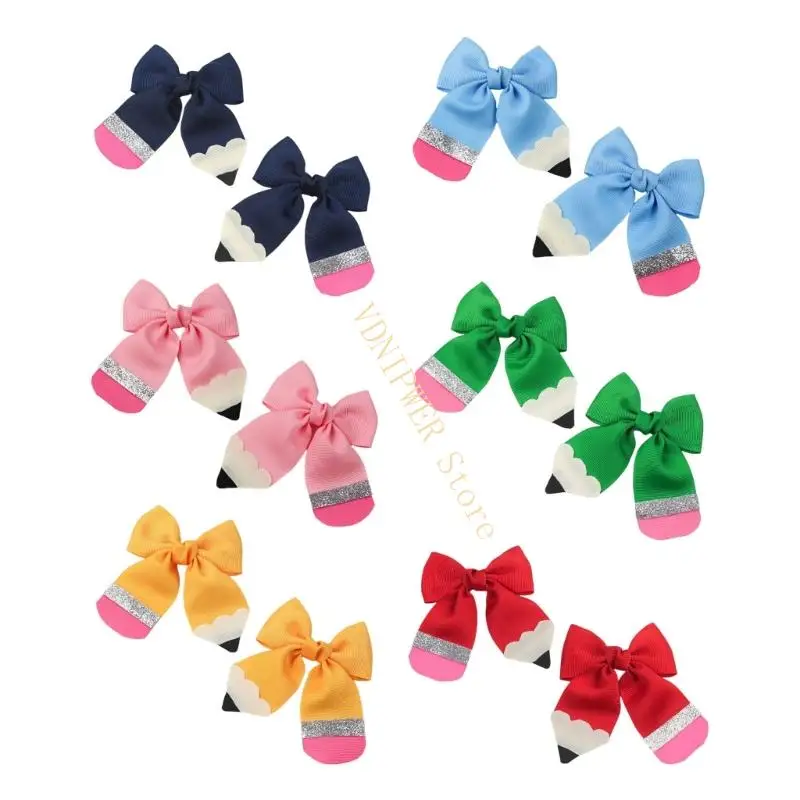 

1PAIR CHEER TEAM Стиль стиль ткани для волос дизайн карандаша для девочек школы D08E