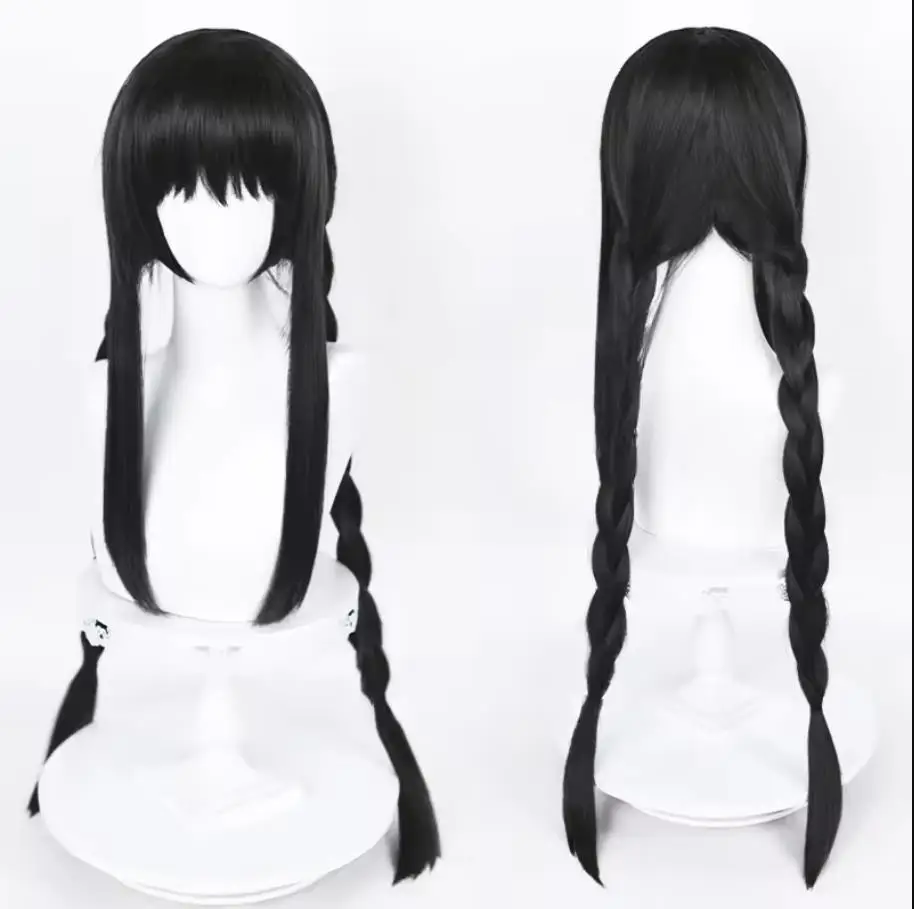 魔法少女まどか☆マギカ 暁美ほむら コスプレウィッグ アニメ ハロウィンコスチューム 女性用 ゲーム ロングブラック