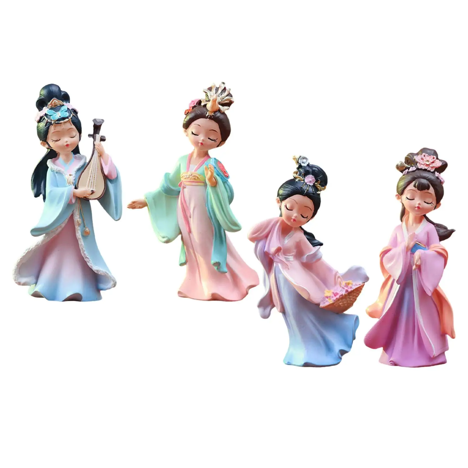 Chinese Beauty Statue Tabletop Craft Resin Art Chinese History Woman Figurine Ornament for Hotel Shelf Dorm Festivals Cafe