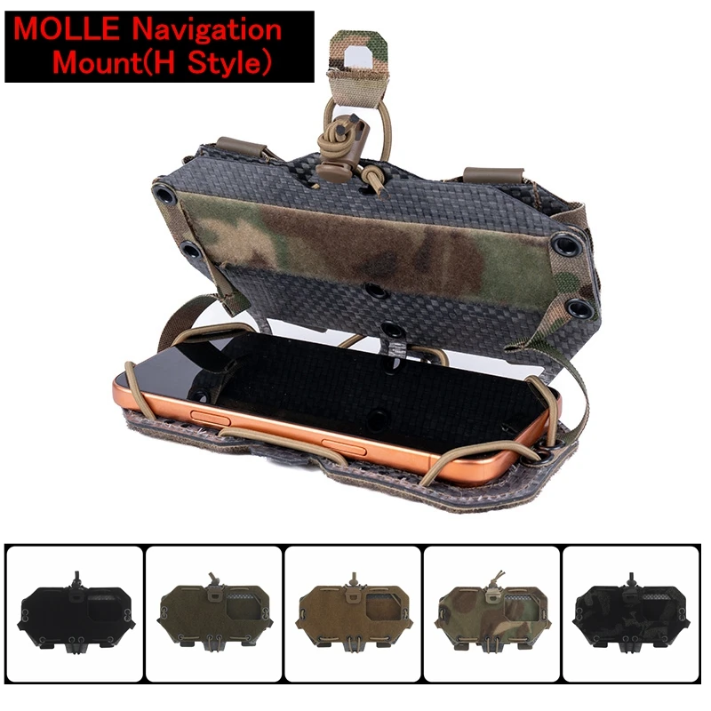 Phone MOLLE Navigation Mount H Style M System hook-and-loop Mobile Navigation Panel Smartphone Navigation Panel