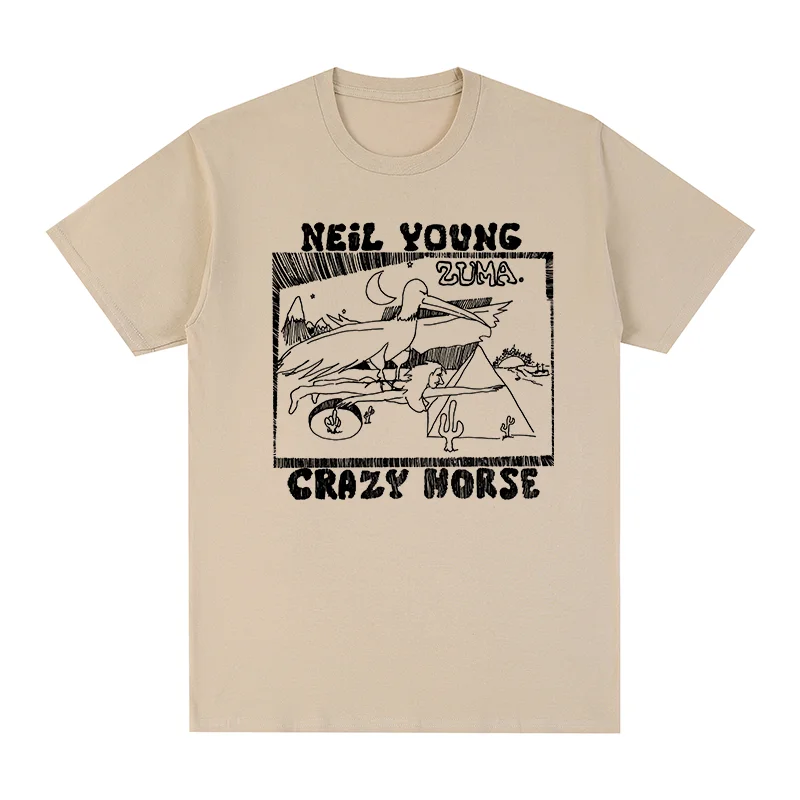 Neil young crazy horse Vintage T-shirt 70s Rock Classic Singer Band Cotton Men T shirt New TEE TSHIRT Womens Tops Unisex