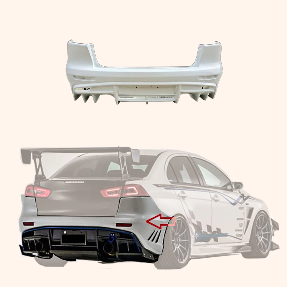 

For Mitsubishi EVO 10 X CZ4A 07-16 VRS Style Ultimate Rear Bumper Fiberglass