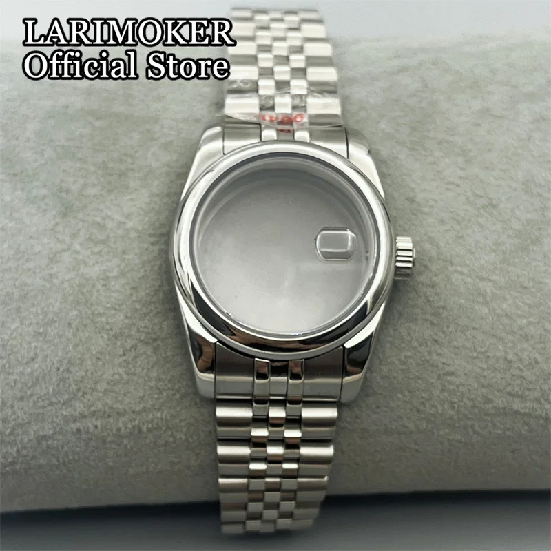 LARIMOKER 31mm Stainless Round Watch Case Bezel Sapphire Glass Fit NH05 NH06 Movement Women's Watch Parts