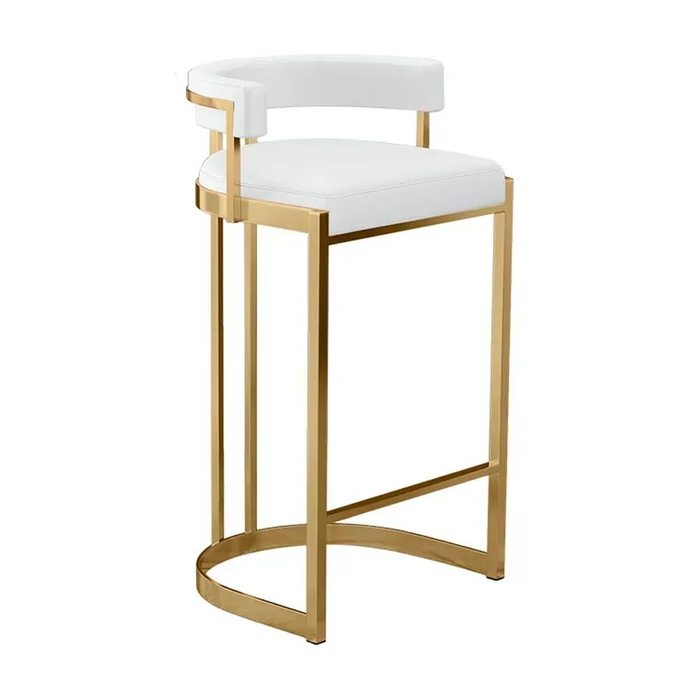 Modern Fabric Folding China Golden White And Gold High Counter Stool Stainless Bar Chair Bar Stool Barstools