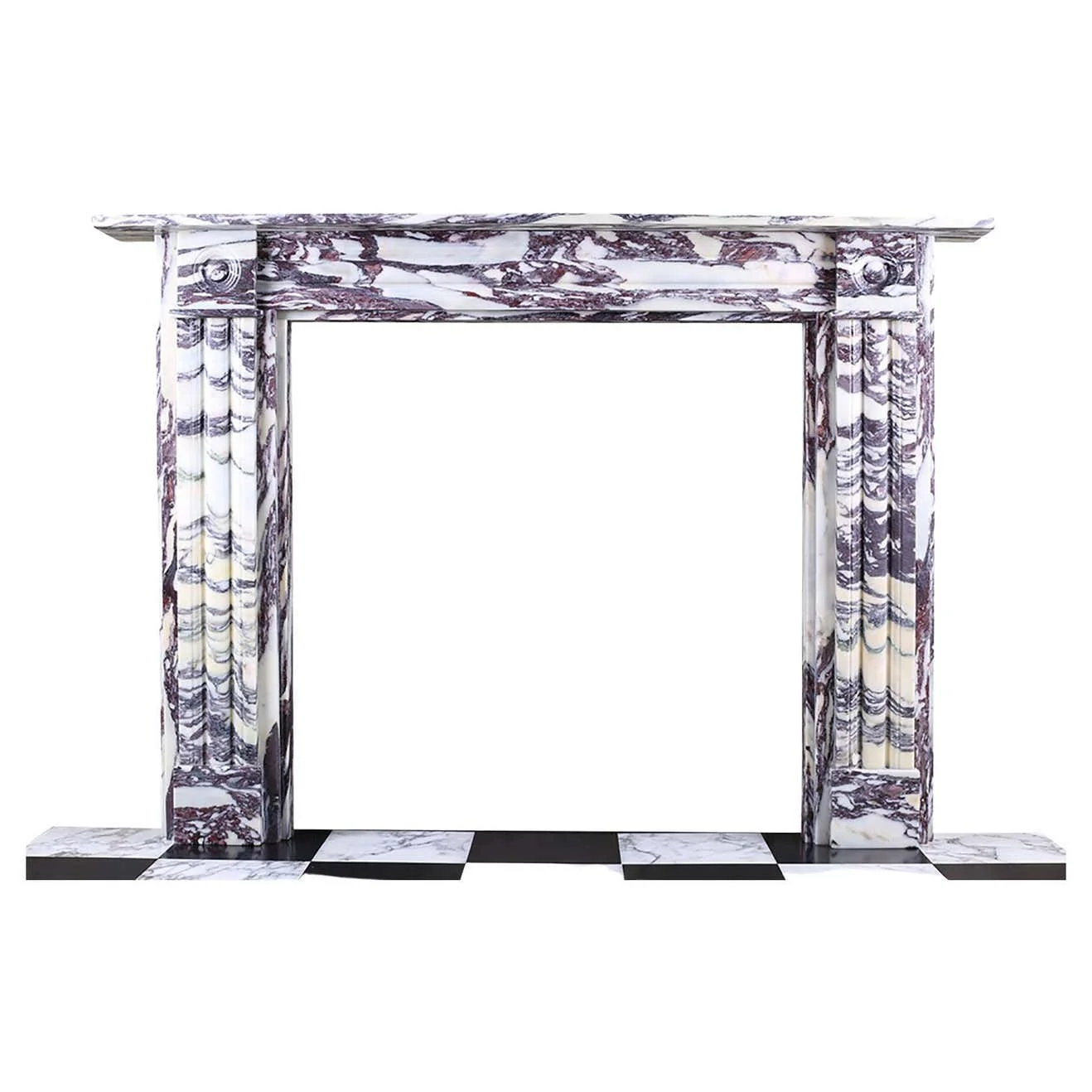 Fashion Indoor White Natural Stone Mental Marble Fireplace Double-Slip Georgian Style Fireplace Surround Italian Violette Marble