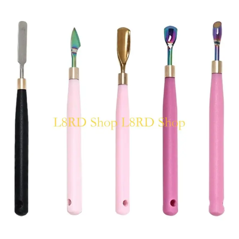 

L8RD MultiPurpose Steel Art Tool Craft Spoons For Detailed Cuticle Work And Smooth Gel Preparation Salon Home Use