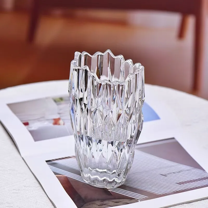 Light Luxury Glass Vase Transparent Water Raising Flowers Rich Bamboo Living Room Tabletop Ornament  кастрюли эмалированые