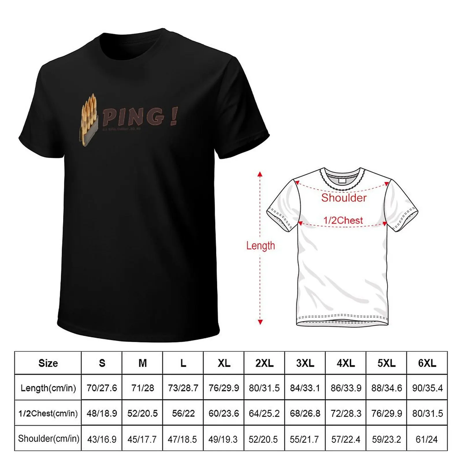 M1 Garand - Ping! T-Shirt Work Short Sleeve Cotton Top