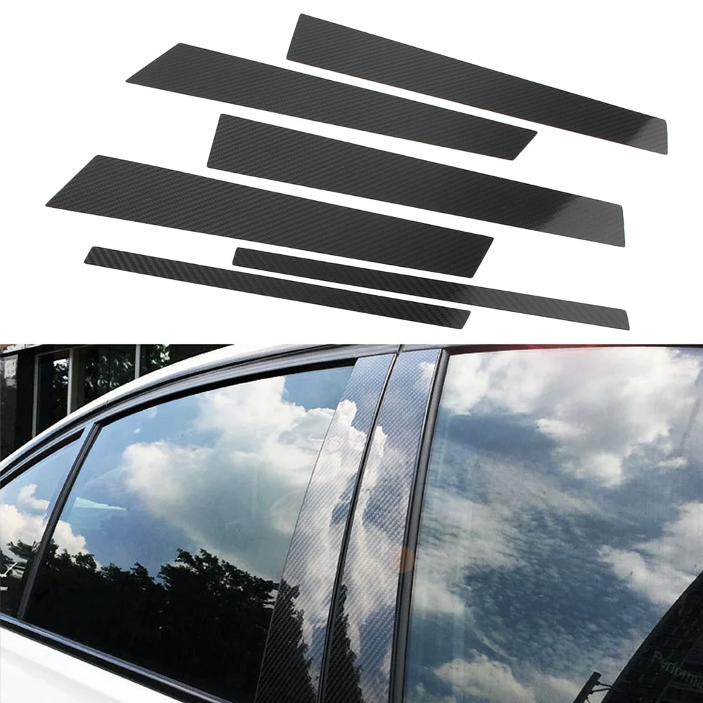 Car Window B-Pillars Moulding Protective Trim Cover For BMW 1 Series F20 2012 2013 2014 2015 2016 Carbon Fiber Auto Accessories