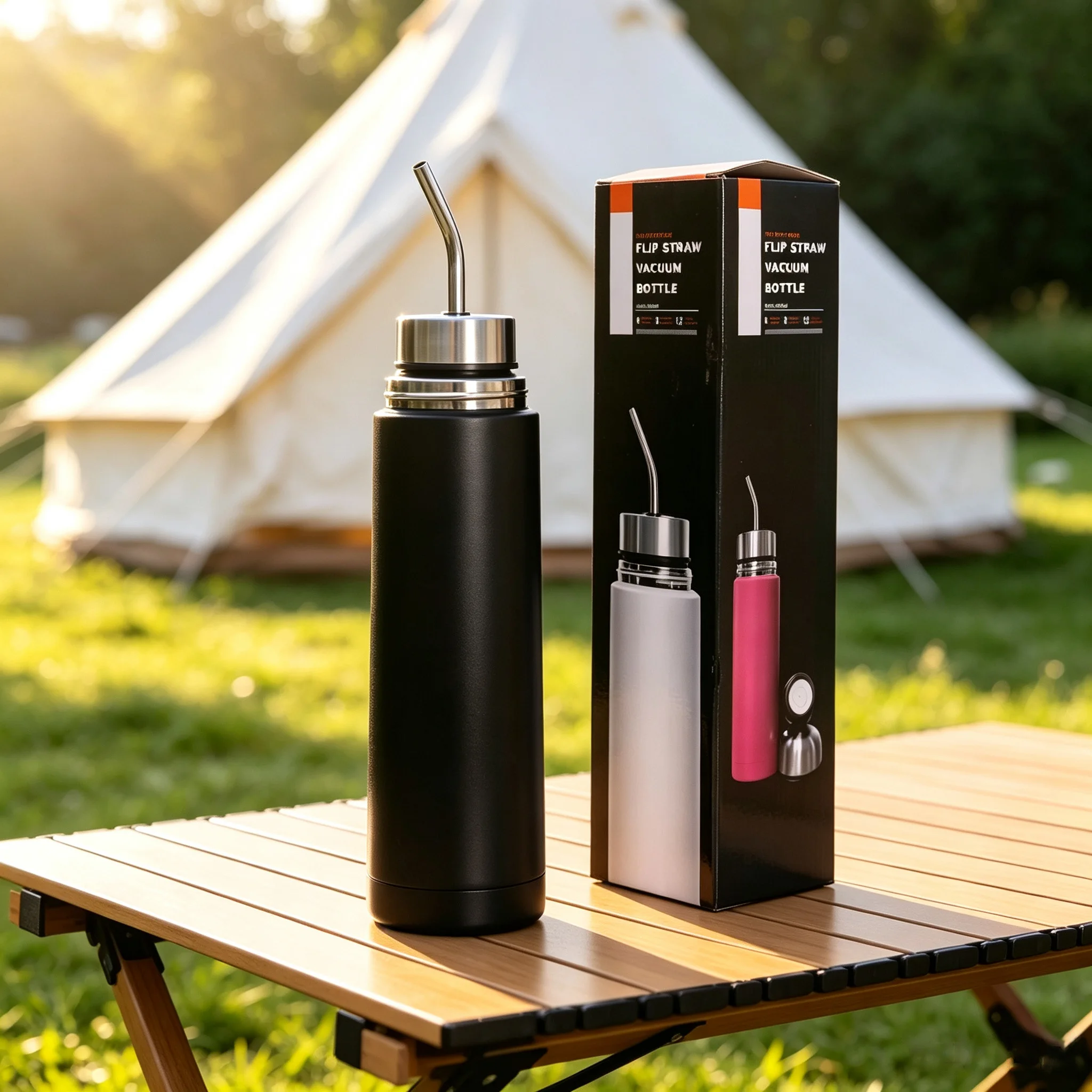 304 Stainless Steel Bullet Vacuum Thermos Flask Dual‑Use With Straw Portable Outdoor Travel Water Bottle Large Capacity Leak‑Pro view 3