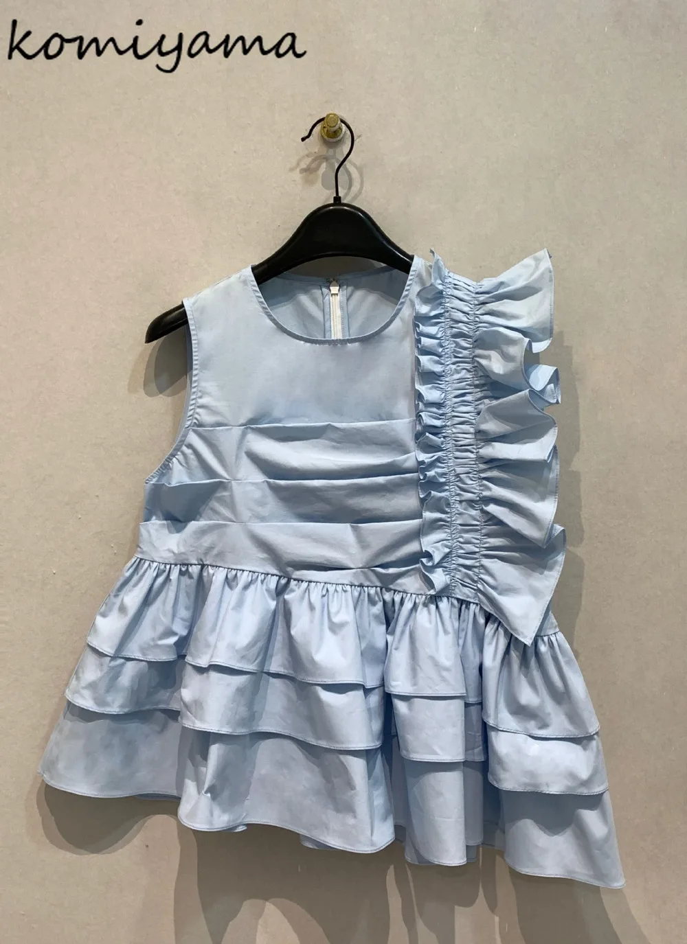 

Japan Ruffles Flying Sleeve 2025 Woman Shirts & Blouses Pleated Fungus Ropa De Mujer O-neck Blusas Summer Clothing Camisas