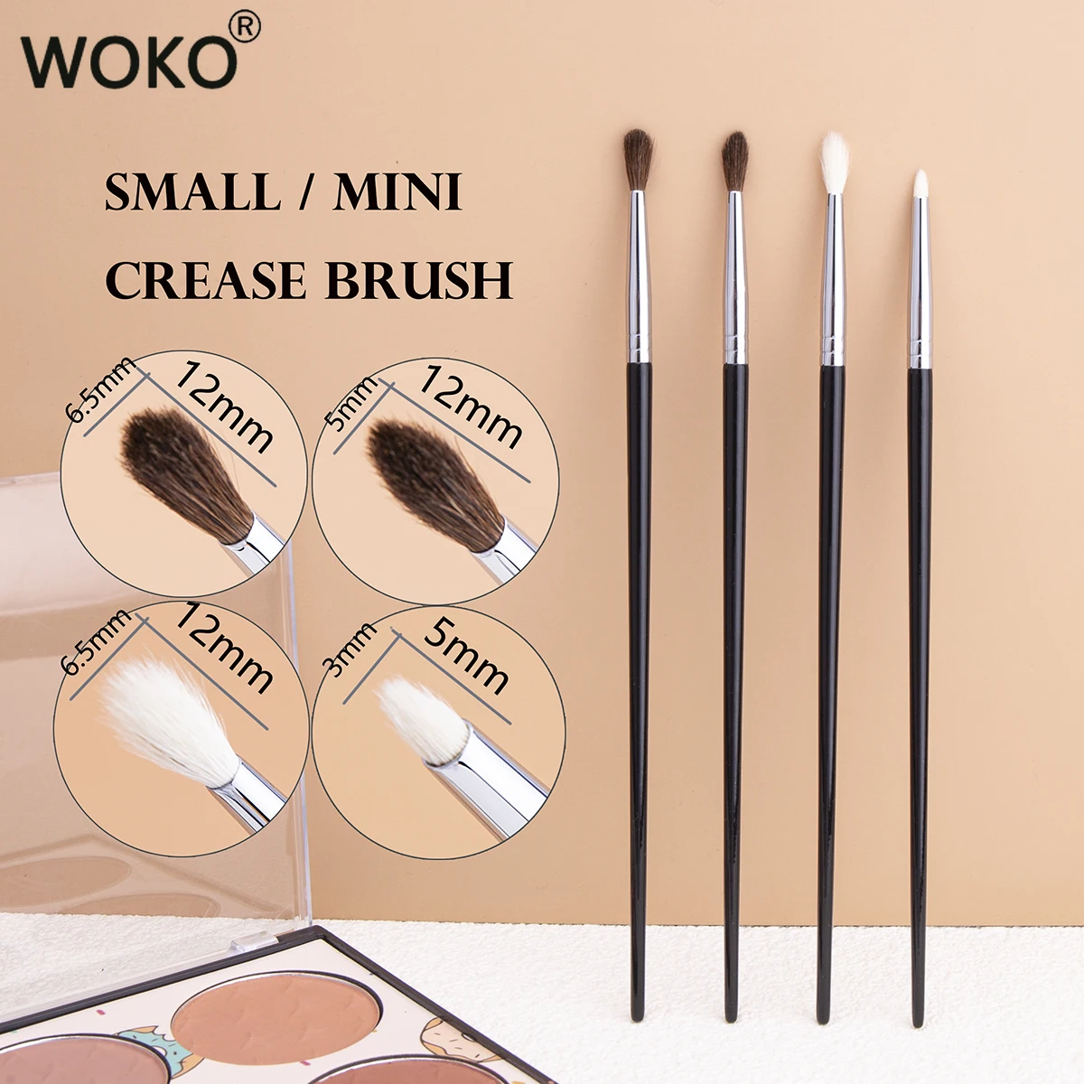 Precise Eye Shadow Smudge smoky liner Makeup Brushes natural Goat Hair Pointed Crease Brush Tapered Detail Eyeshadow Brush