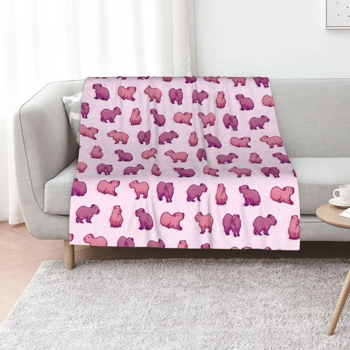 Capybara 2 {pink} Throw Blanket Sofa Bed Fashionable Summer Luxury St Bed linens Plush Blankets