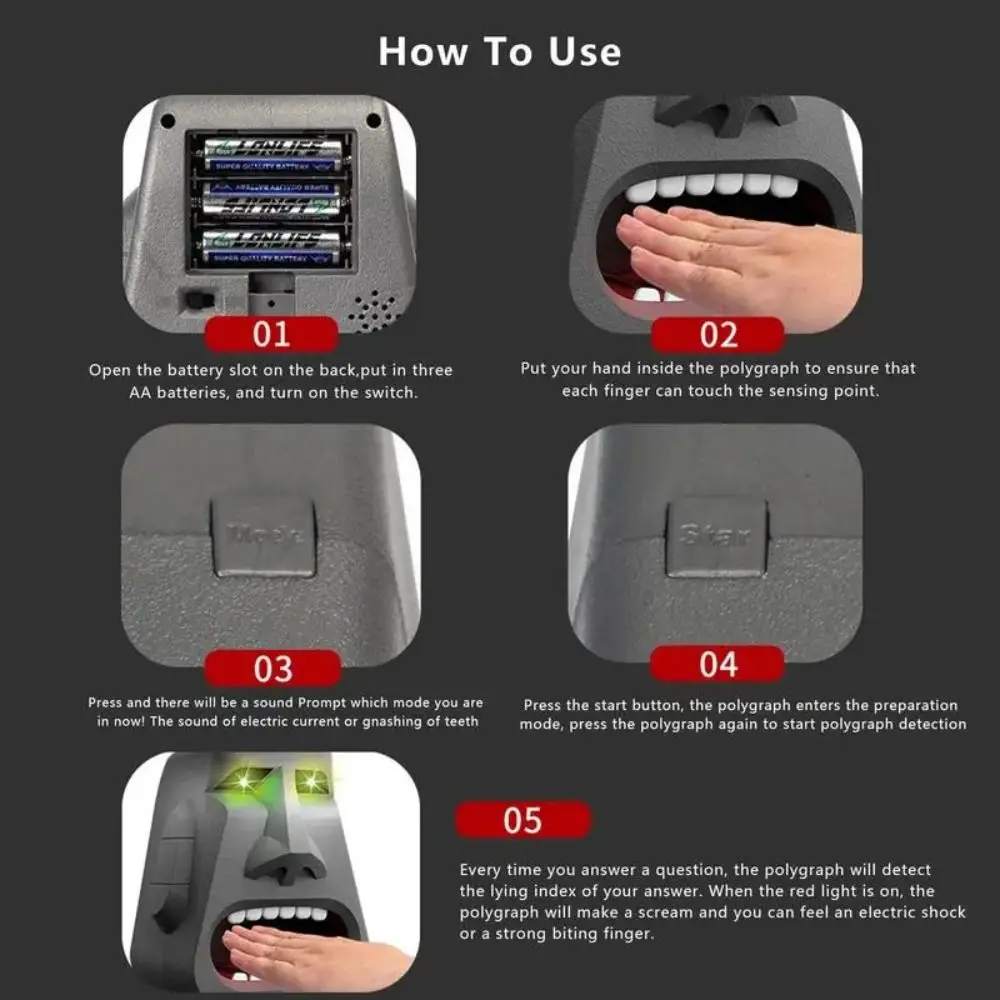 Regalo due modalità Dare Lie Detector decompressione Finger Game Lie Detector Test illuminazione effetti sonori Lie Detective Lies Detector