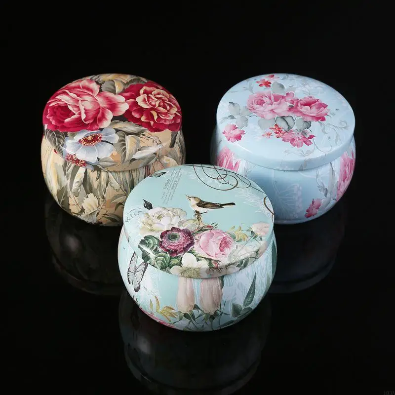 103A Retro Round Tin Box Tea Candy Jewelry Coin Cans Cans Storage Makeup Conting for CAS