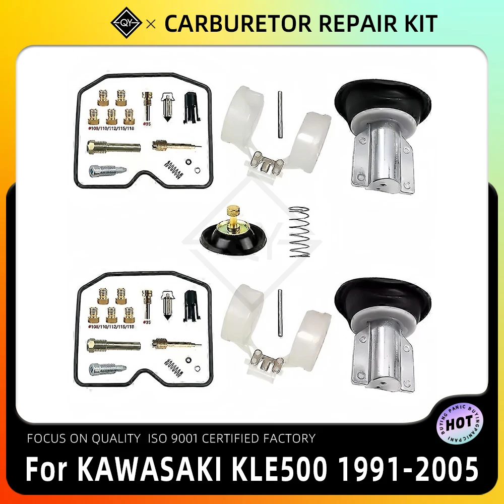 Motorcycle Carburetor Seal Gasket Diaphragm Rebuild Kit Carburetor Repair Kit For Kawasaki KLE500 1991 1992 1993-2005 KLE 500