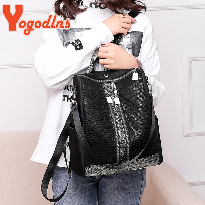 Yogodlns Backpack Women New Fashion Girls Bag Pack Lightweight Waterproof Travel Bags Oxford Cloth Schoolbag Elegant Rucksack