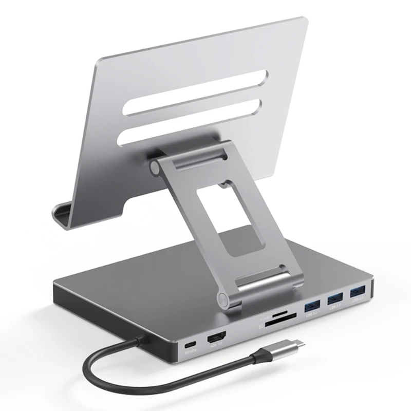 Imagem -06 - Expansão Dock Station Laptop Stand Holder Usb tipo c Docking Station Usb 3.0 Transferência de Dados 5gbps 2xhdmi4k Ethernet Pd100w em 1