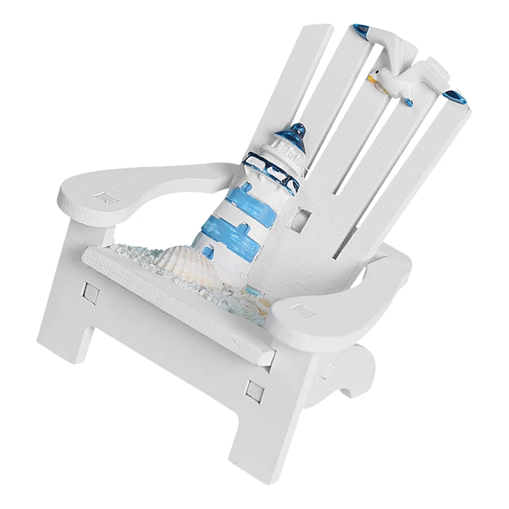 

Mini Beach Chair White Sand Miniature Model for Dollhouse Ocean Theme Decoration Small Size Lightweight Non Fading Easy