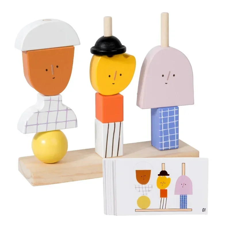 Babyblok Stapelen Matching Puzzelspel Montessori Speelgoed Vorm Cognitie Denken Logisch Creatief Educatief Speelgoed voor Peuter