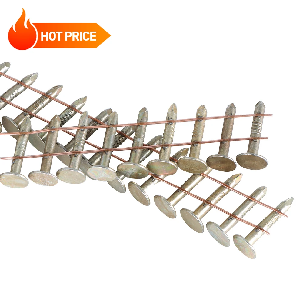 Clous à bobine inclinés à 15 degrés, 0.12 × 7/8 pouces, clous de toit à tête ronde complète, 3600 pièces